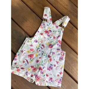 Vintage Jordache Overall Short Floral Print Size 4T Floral BOLD COLORS Girls
